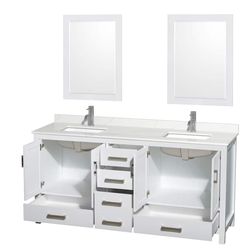 Wyndham Collection WCS141472D-QTZ-UNSM24 Sheffield 72" Free Standing