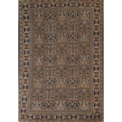 Garden Design Bakhtiari Persian Vintage Rug Geometric Wool Carpet - 6'11"x 9'6"