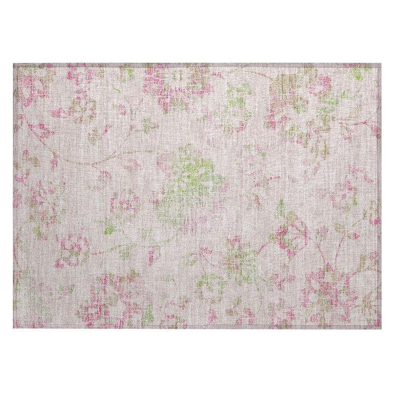 Machine Washable Indoor/ Outdoor Chantille Farmhouse Floral Rug