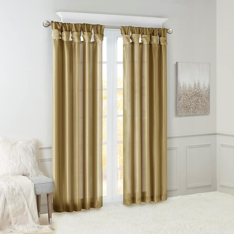 Twist Tab Lined Window Curtain Panel 50x108"