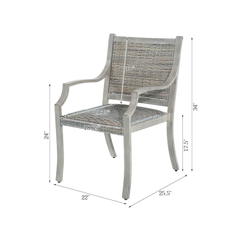 All-Weather Wicker Patio Chairs – Padded Outdoor Dining Set