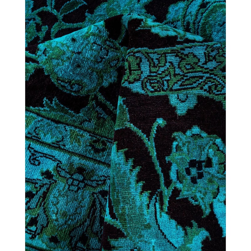 Contemporary Overdyed Wool Hand Knotted Area Rug - 4' 2" x 6' 3"