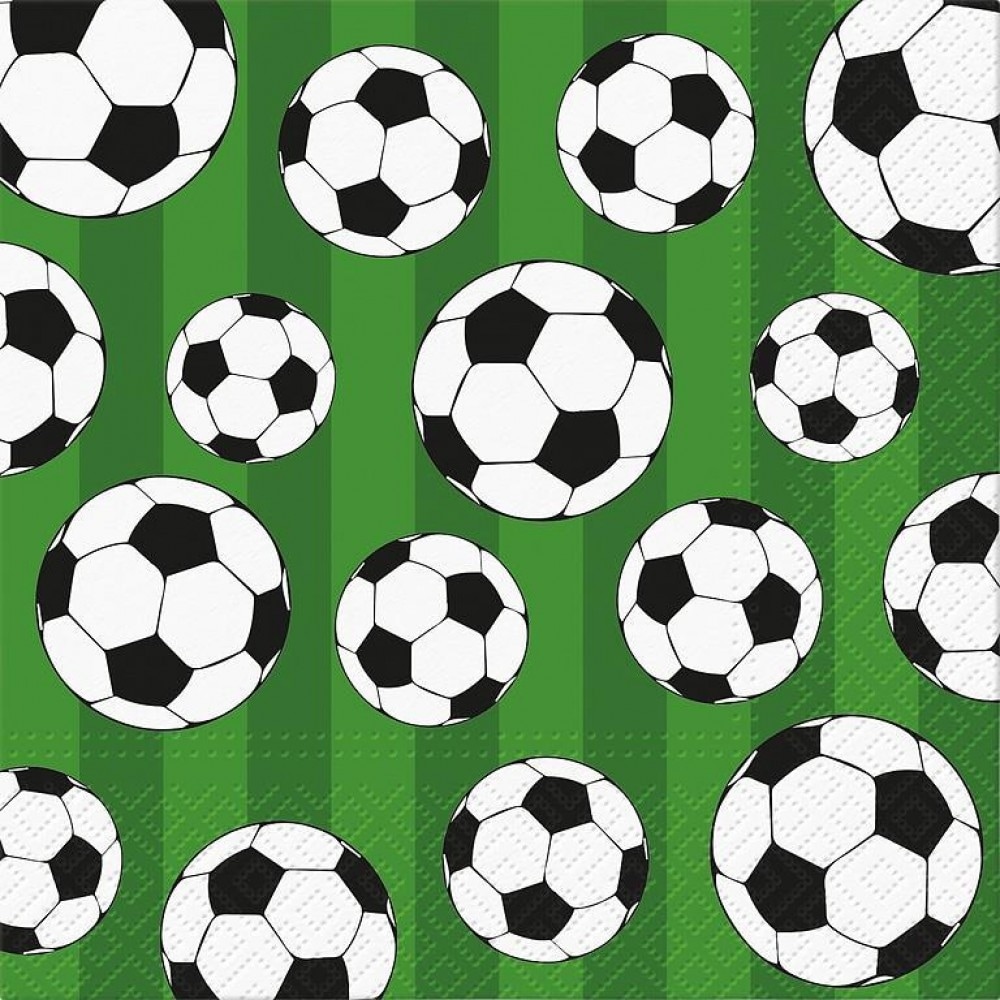 Set Of 20 Luncheon Soccer Ball Napkins