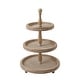 preview thumbnail 15 of 34, Round Decorative Wood Tray 3-Tier - Brown