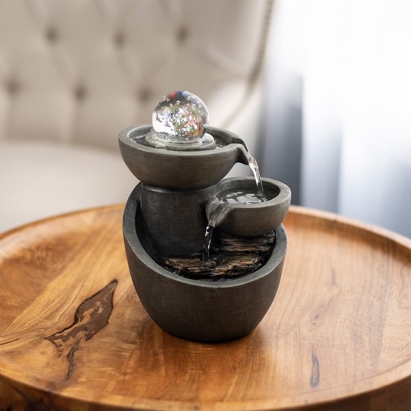 Carbon Loft Tabletop Water Fountain 3-tier Waterfall