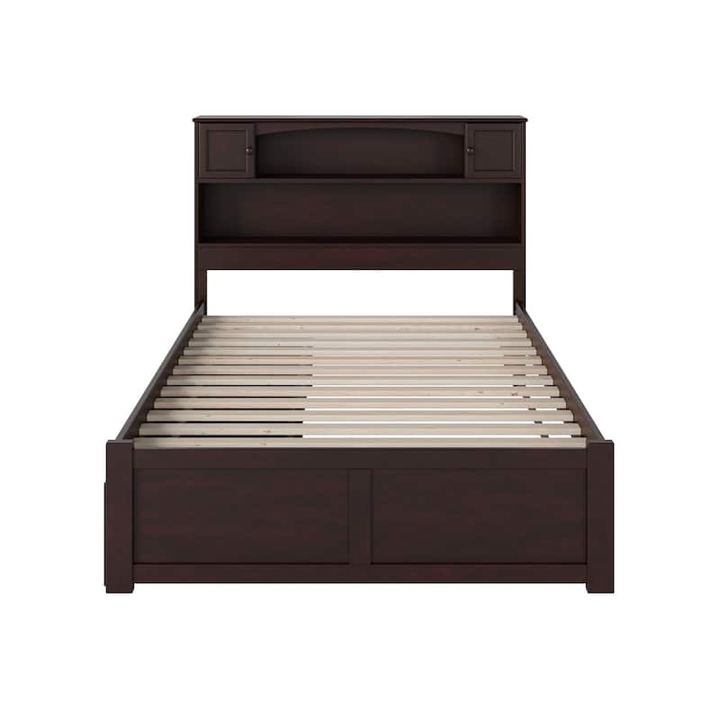 AFI Newport Full Size Platform Bed with Footboard & Storage Drawers in Espresso
