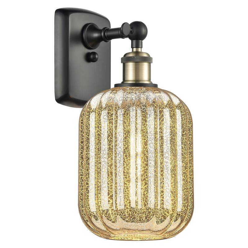 Innovations Lighting 516-1W-13-7 Preston Sconce Preston 13" Tall Wall - Black Antique Brass / Mercury