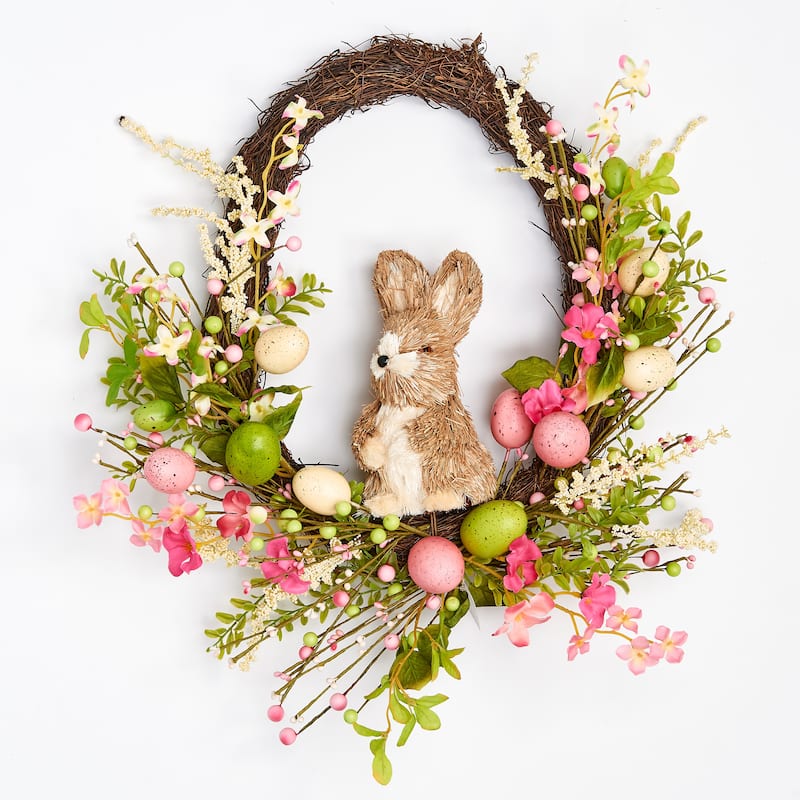 20" Springtime Bunny Wreath