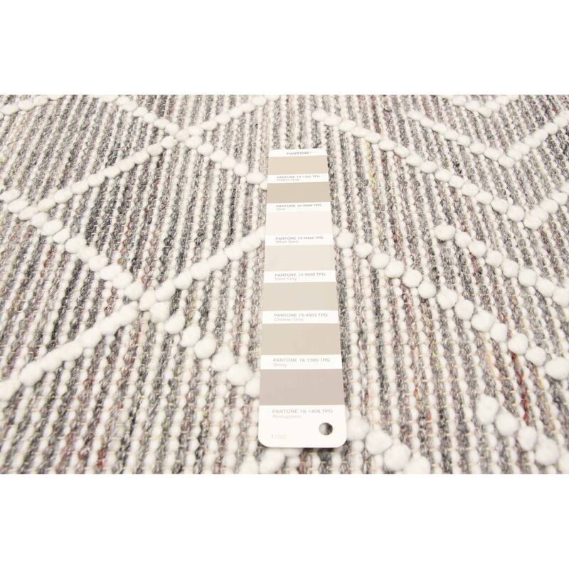 ECARPETGALLERY Braid weave Sienna Grey Wool Rug - 5'3 x 7'8