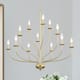 12-Light Candlestick Hanging Linear Chandelier Lighting 3-Tier Ceiling Light Fixture for Kitchen Island - Gold