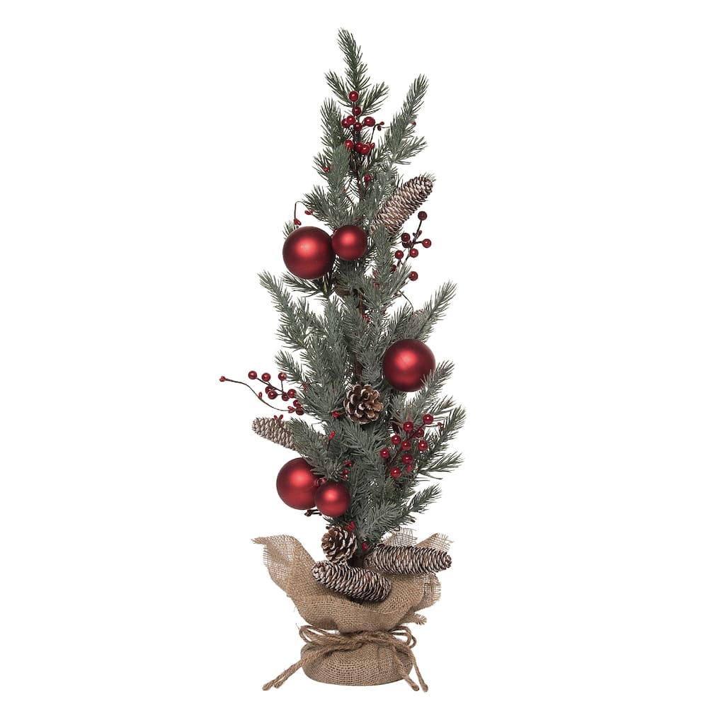 Transpac Metal 28 in. Multicolor Christmas Ornament and Acorn Tree