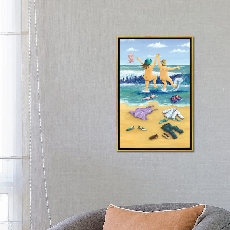 iCanvas "Skinny Dippers" by Peter Adderley Framed Canvas Print