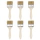 preview thumbnail 1 of 3, 2.5 Inch Paint Brush Natural Bristle Flat Edge Wood Handle for Painting 6Pcs - Brown - 2.5"
