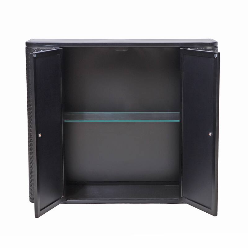 Wall-Mounted Bathroom Cabinet with Mirror, 2 Mirrored Doors & Open Shelf, Metal Frame Storage Cabinet with Open Compartment