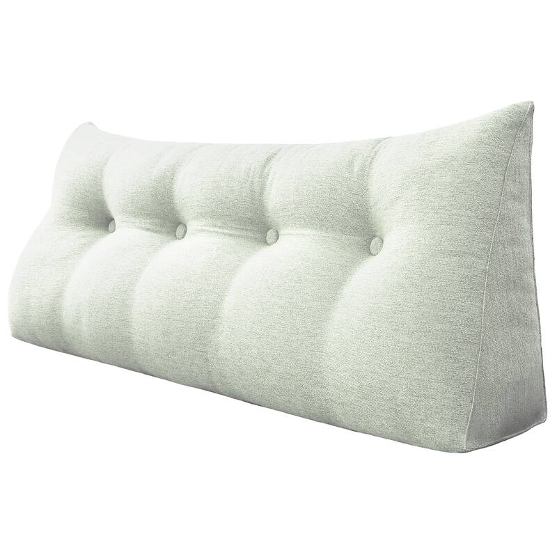 WOWMAX Bed Rest Wedge Reading Pillow Headboard Backrest Daybed Support Ivory California King - Accent - 54"x20"x8" - Polyester - Ivory - Single