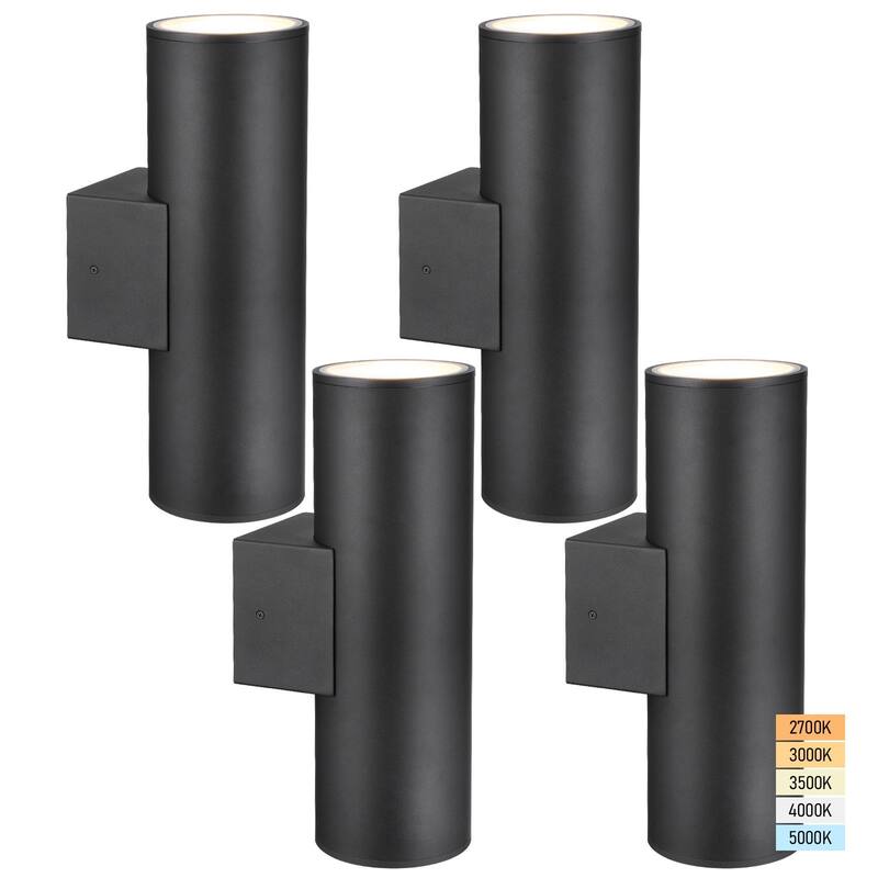 30W 6 Inch LED Up Down Wall Light, 5CCT Dimmable Exterior Wall Sconces - 4PACK - 4PACK