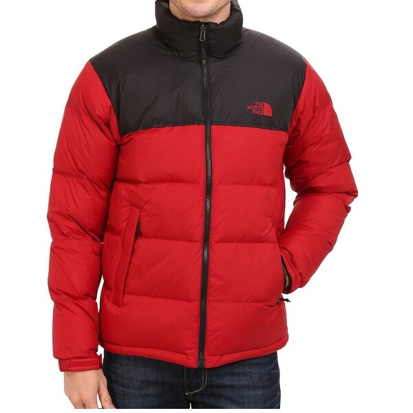 north face red puffer jacket mens