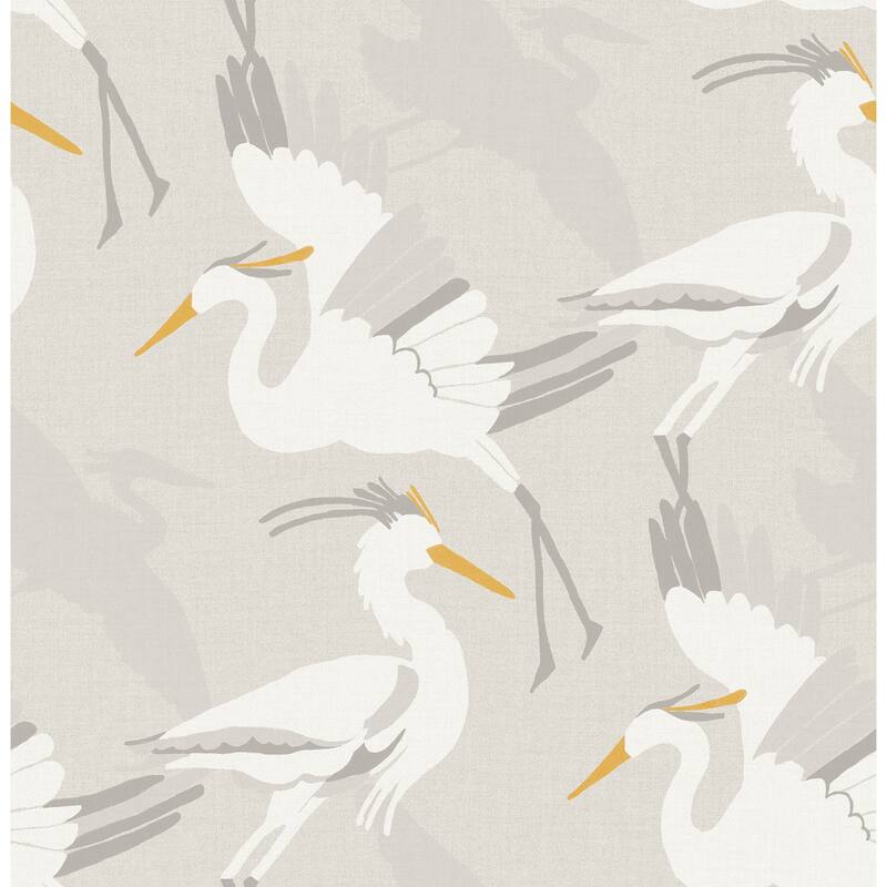 NuWallpaper Coastal Wings Taupe Peel and Stick Wallpaper - N/A