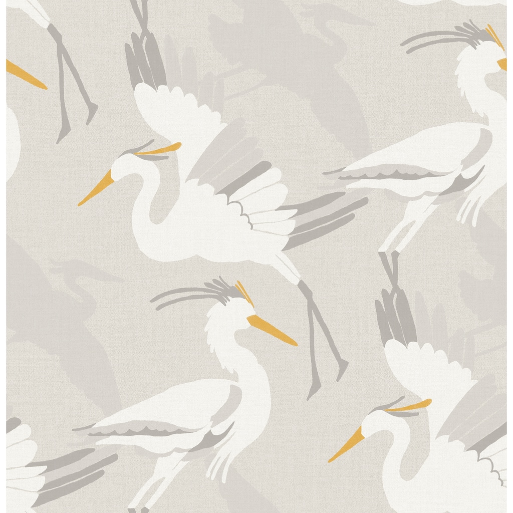 NuWallpaper Coastal Wings Taupe Peel and Stick Wallpaper - N/A