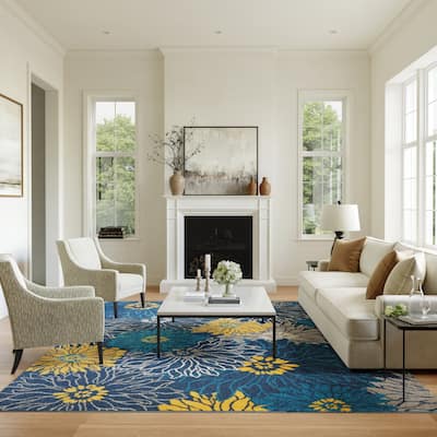 Nourison Passion Abstract Modern Floral Area Rug