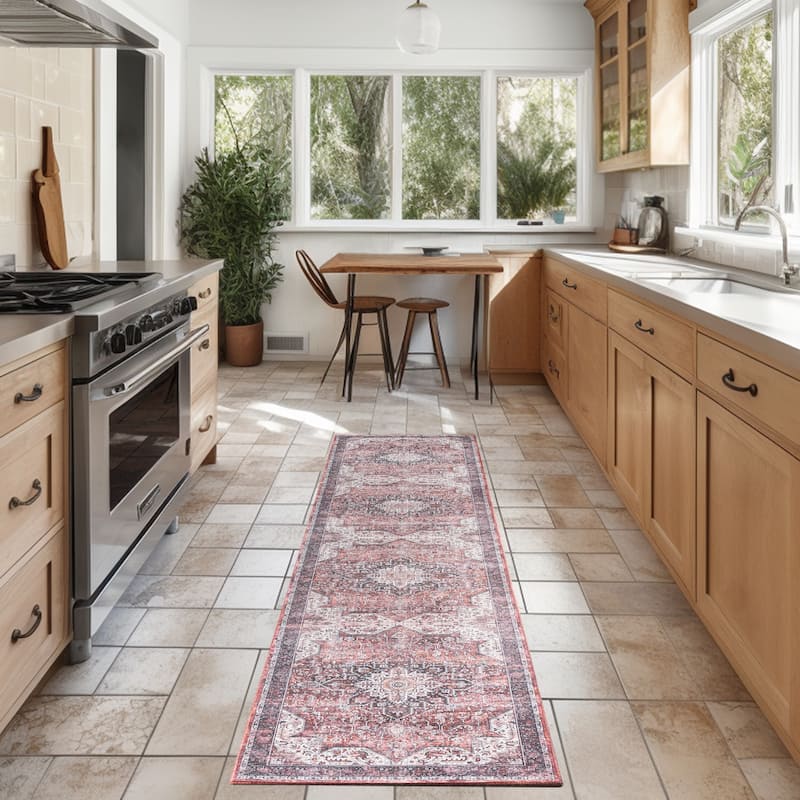 Nourison Washables Indoor only Persian Area Rug - Red - 2' 2" x 8' - Runner