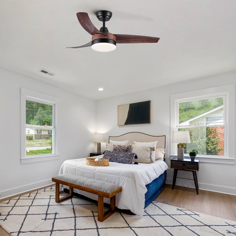 Modern Farmhouse 42 in. Integrated LED Faux wood Ceiling Fan with Remote Control