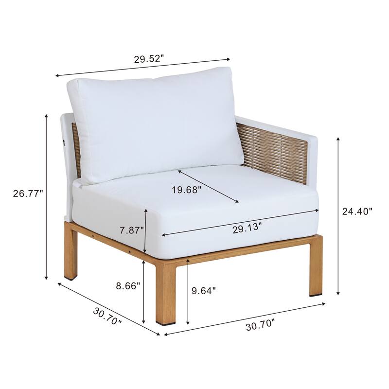Manhattan Comfort Vine Modern 4-Piece Patio Conversation Set