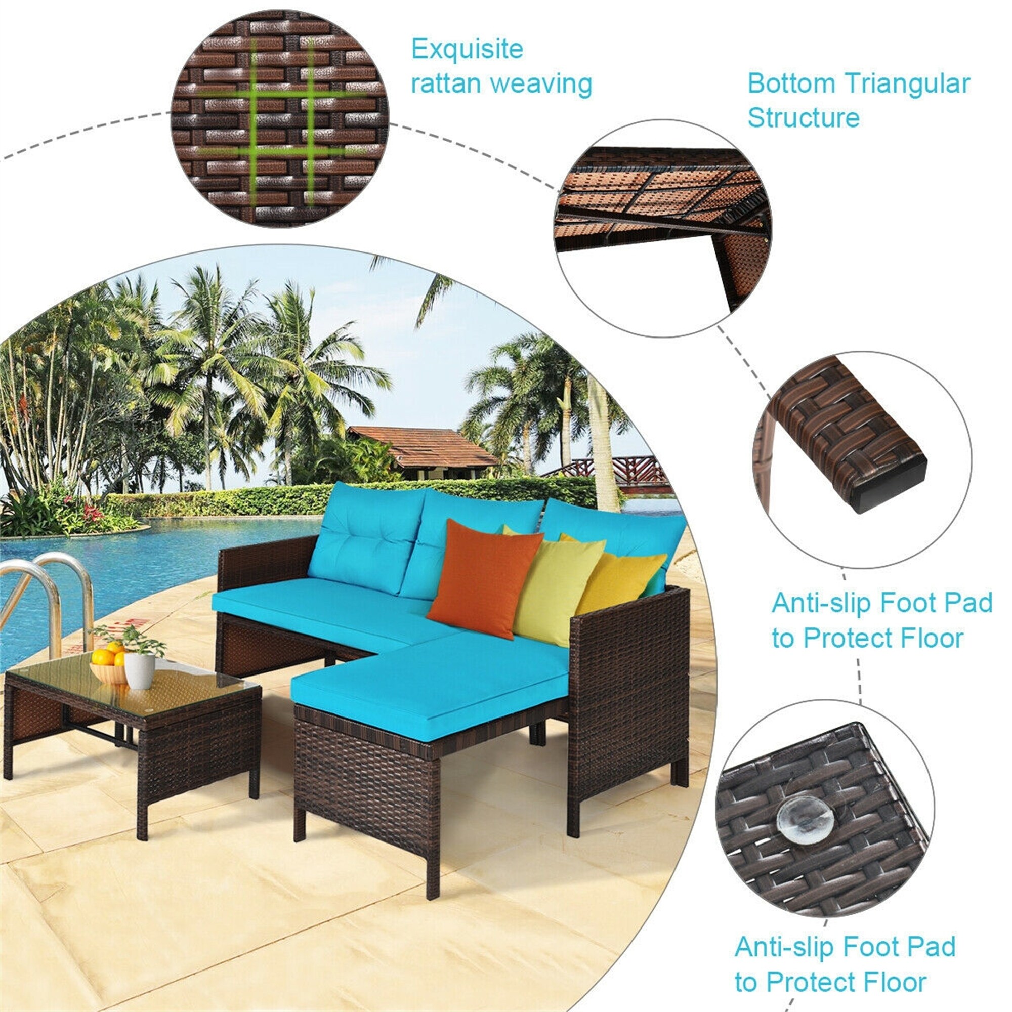 Metal frame corner garden sofa outlet