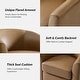 preview thumbnail 34 of 49, HULALA HOME Althea Modern Genuine Leather Swivel Barrel Chair with Solid Wood Base