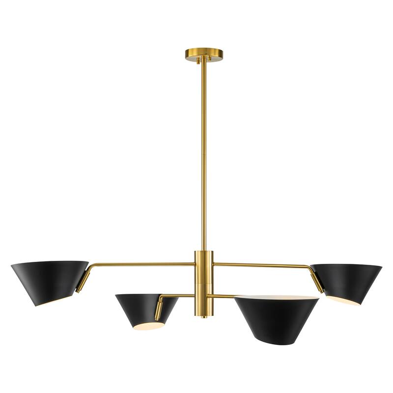 4/6-Light Mid-Century Modern Industrial Sputnik 2/3-Tiered Linear Chandelier