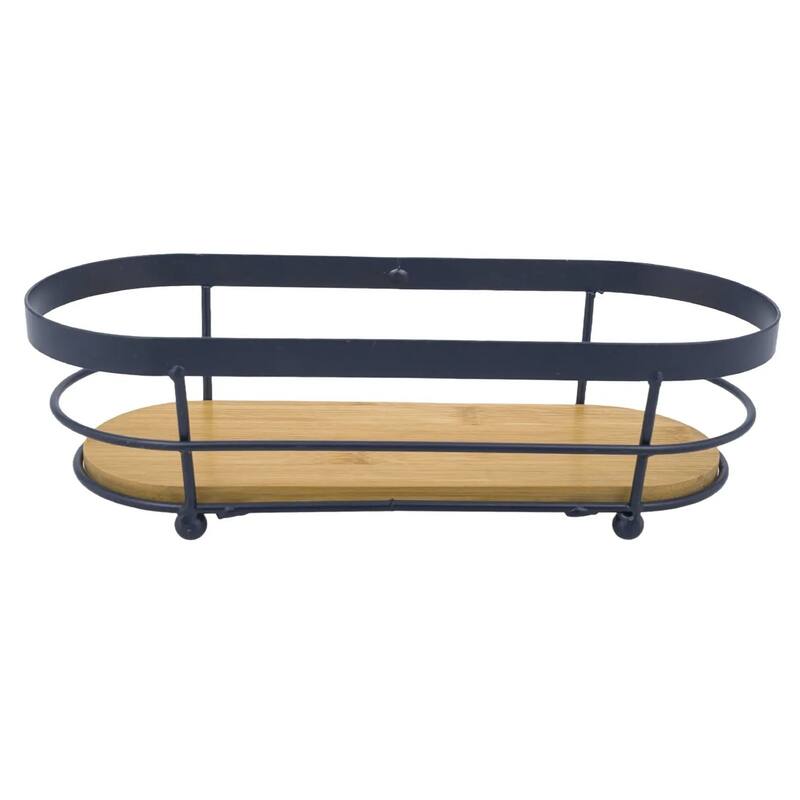 Oval Natural Bamboo Wooden Decorative Storage Organizer Tray - 11.3" x 5"