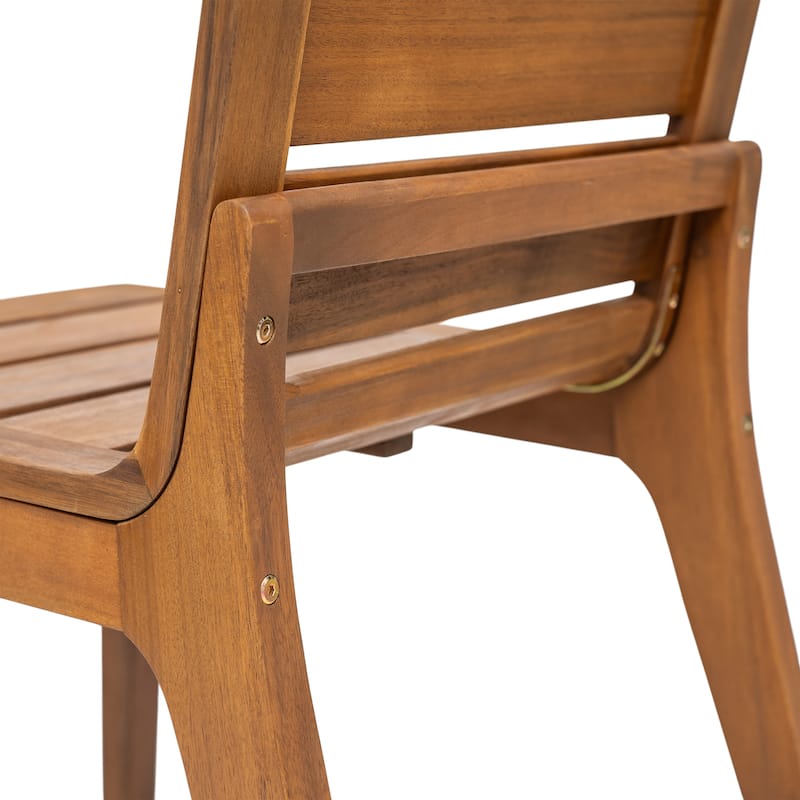 Scott Living Echo Outdoor Dining Chair Solid Acacia Wood, Set of 2