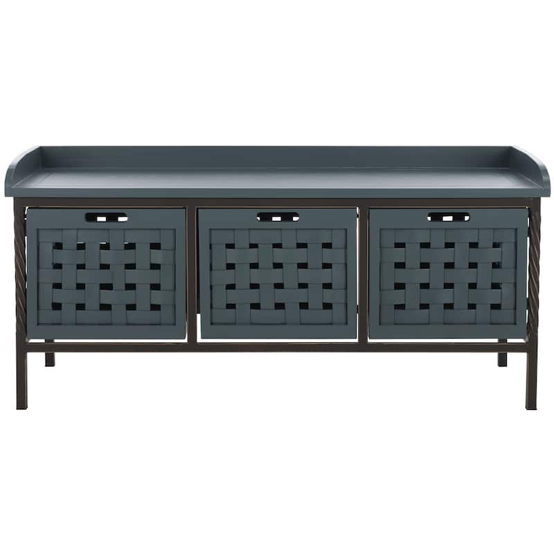 SAFAVIEH Toshie Honey Oak Storage Bench - 42.5" x 15.5" x 20" - 43Wx16Dx20H