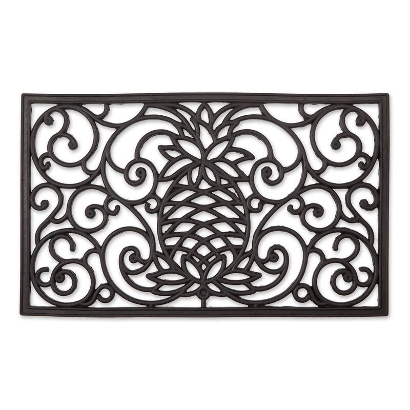 DII Scroll Pin Rubber Doormat - Pineapple Scroll
