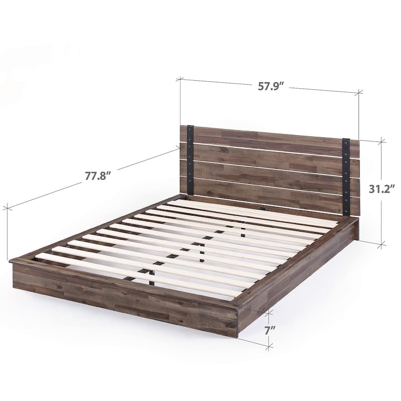 Priage by ZINUS Brown Metal and Wood Platform Bed Frame - Full