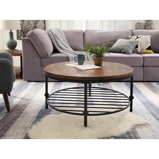 Rrustic Coffee Table with Storage Shelf - Bed Bath & Beyond - 35437263