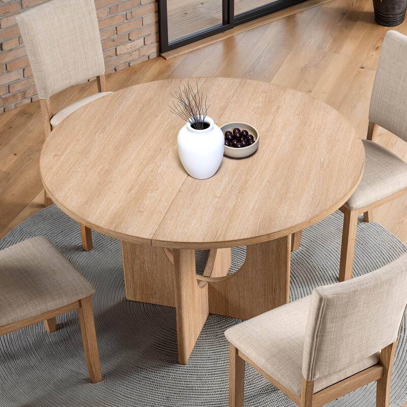 Furniture of America Zephyra Modern 47-inch Wood Round Compact Dining Table