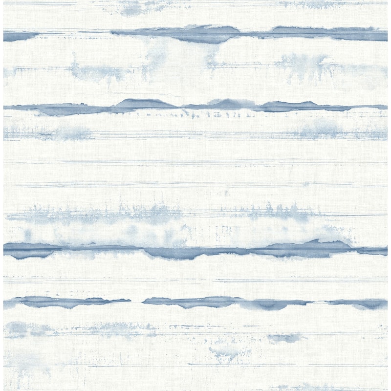 A-Street Prints Destin Blue Stripe Wallpaper