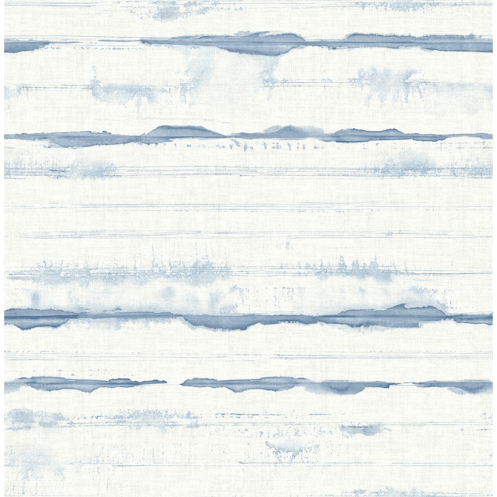 A-Street Prints Destin Blue Stripe Wallpaper