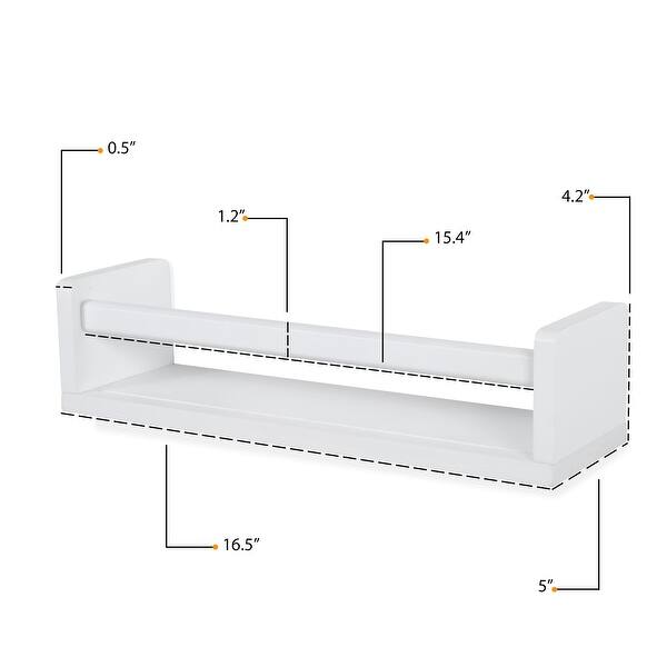 dimension image slide 1 of 2, Wallniture Madrid Wood Wall Shelves for Book and Toy Storage (Set of 3)