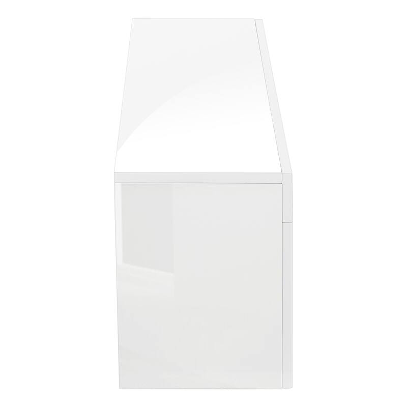 Modern 63" TV Console Entertainment Center with Storage Drawers, Glossy White Finish
