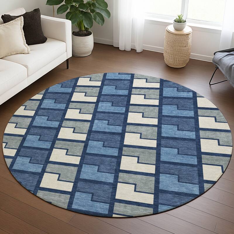 Machine Washable Indoor/ Outdoor Contemporary Kaylee Chantille Rug