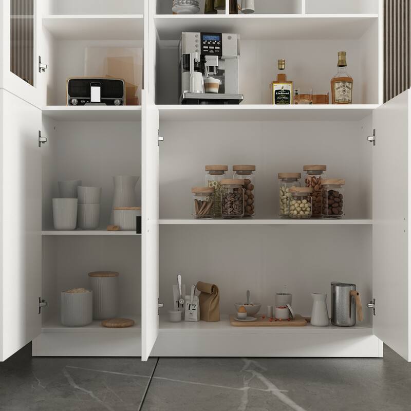 Timechee Combined Bookcase Display Cabinet Pantry Kitchen Cabinet