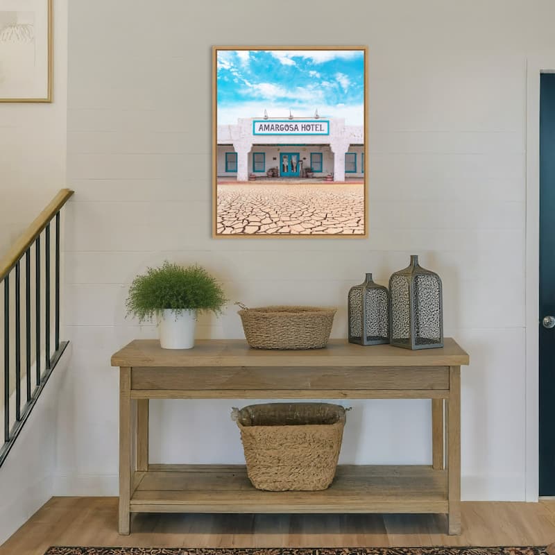 Amargosa Hotel in Death Valley Junction by Tom Windeknecht Framed Canvas Wall Art Print - Sylvie Natural