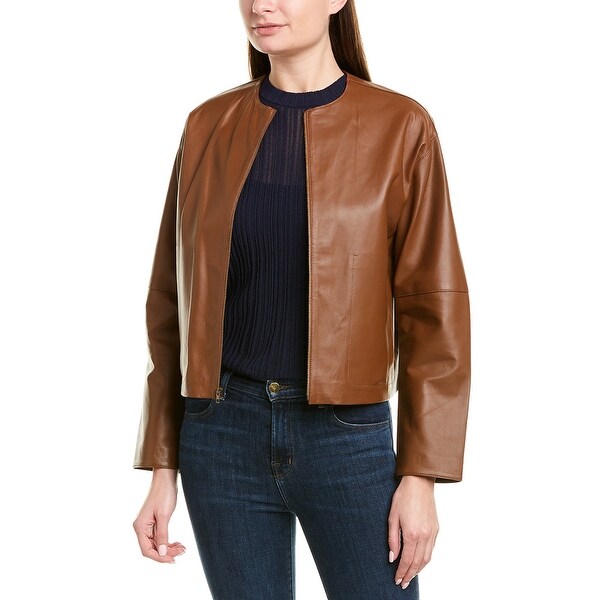 Shop Vince Cropped Leather Jacket - Free Shipping Today ... (600 x 600 Pixel)