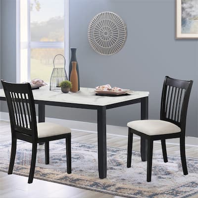 Upholstered Seating Comfortable Black Dining Chairs (Set of 2)