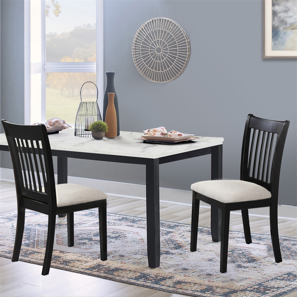 Upholstered Seating Comfortable Black Dining Chairs Set of 2