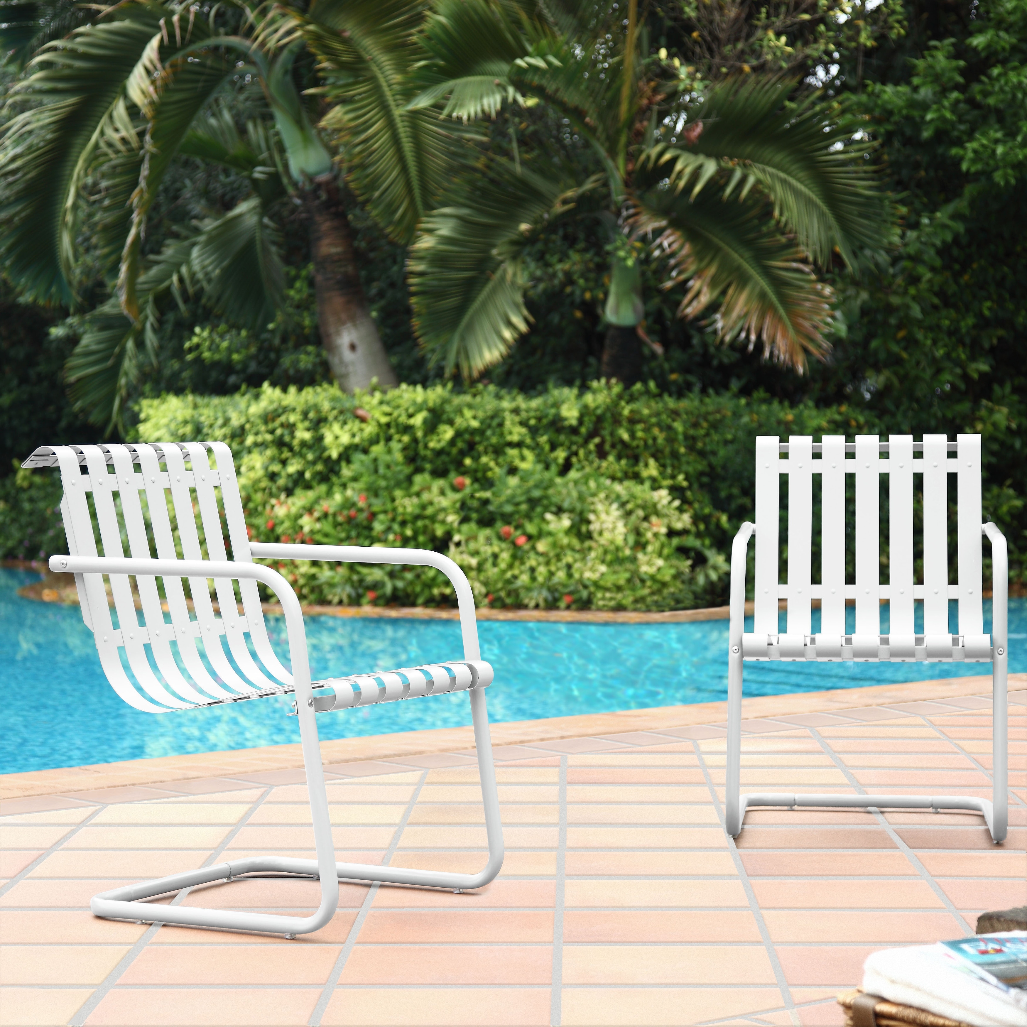 Berapi White Stainless Steel Chairs (set Of 2) By Havenside Home