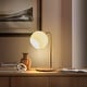 preview thumbnail 11 of 10, Brightech Krystal 14.5 in. Antique Brass Modern LED Arc Desk Lamp with White Glass Globe Shade