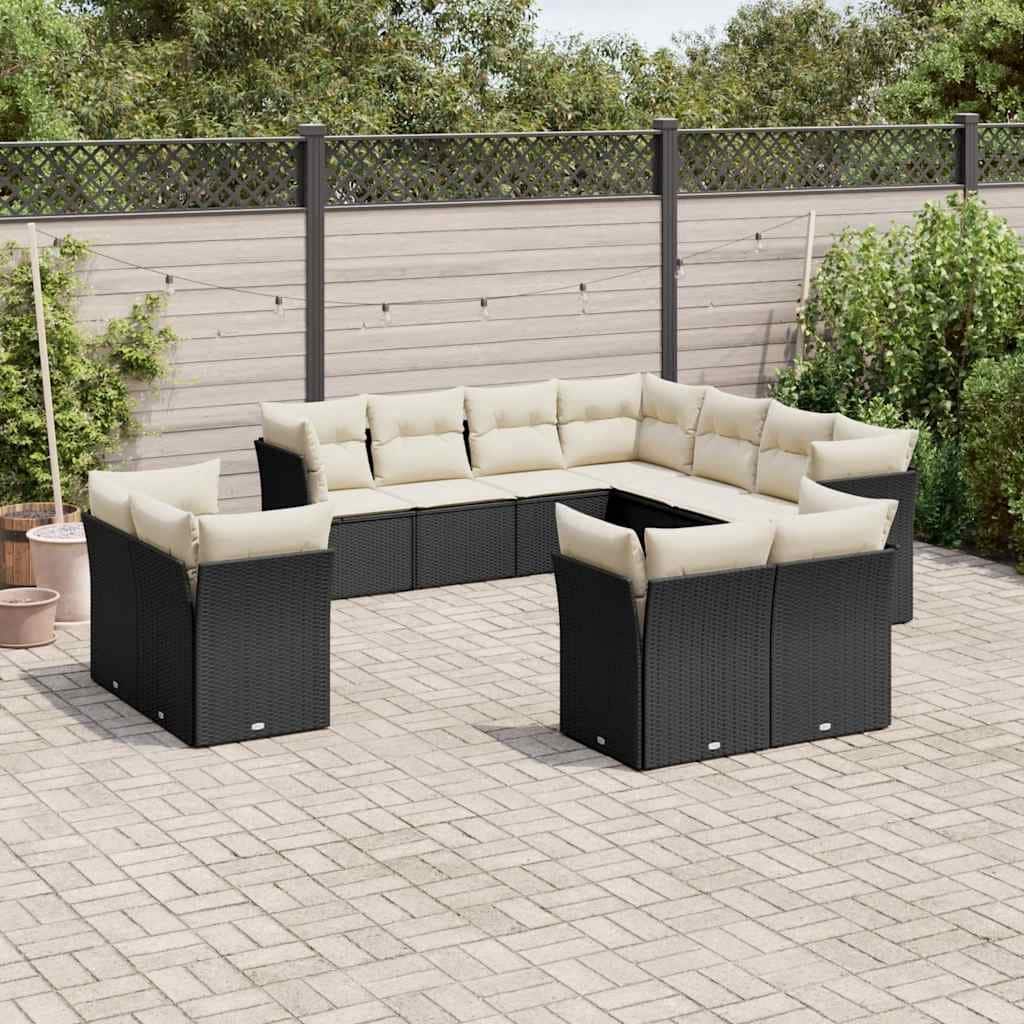 vidaXL Garden Sofa Set Black